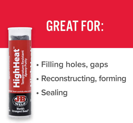 J-B Weld HighHeat Epoxidkitt Zweikomponenten-Epoxidkleber 57g Grau