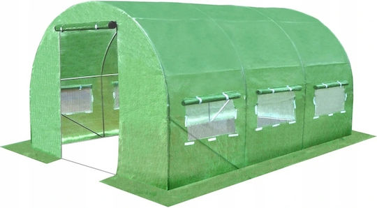 Seră de grădină tip tunel cu cadru metalic 250x400cm 10mp 3 segmente