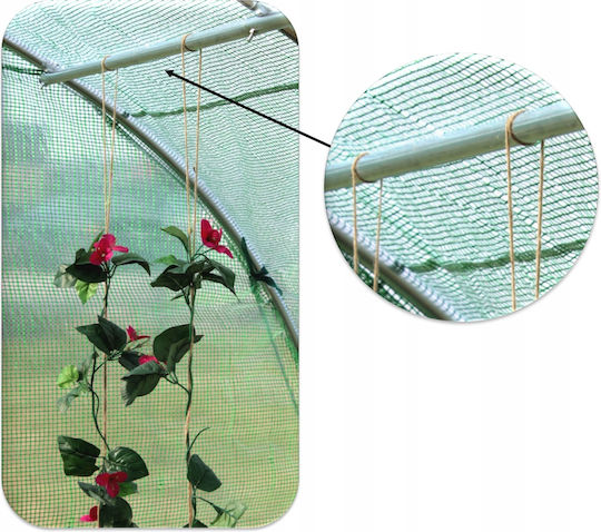 Garden Greenhouse Tunnel Type Metal Frame 250x400cm 10sqm Additional Window At Back