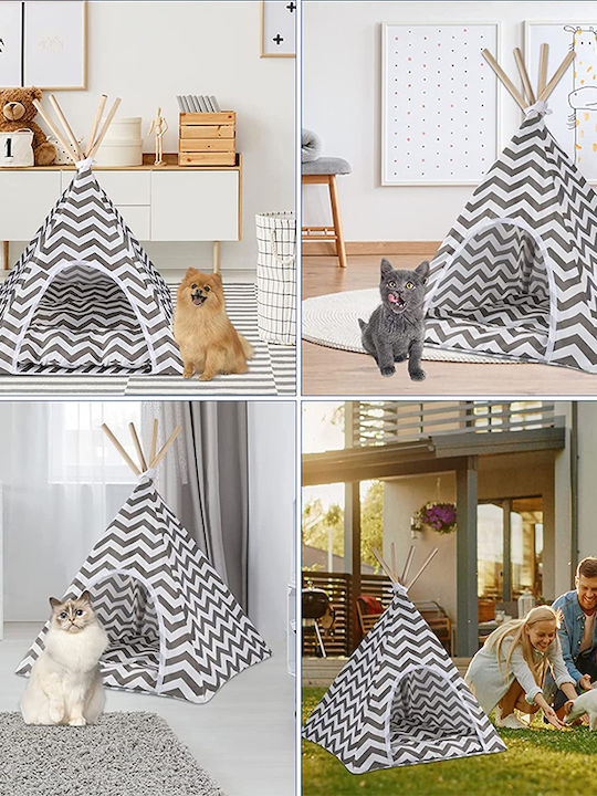 Indoor Tent Dogs Cats Rabbits Gray White 50x40x60cm