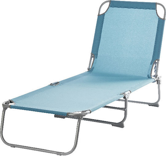 Șezlong Pliant Sersimo 186 X 56 Cm Plajă Grădină Albastru Capacitate 110kg