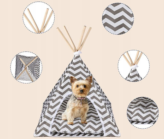 Indoor Tent Dogs Cats Rabbits Gray White 50x40x60cm