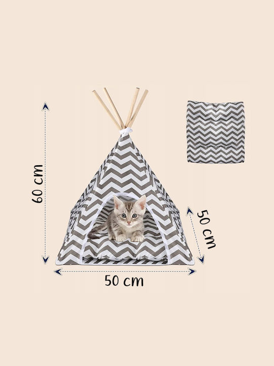 Indoor Tent Dogs Cats Rabbits Gray White 50x40x60cm