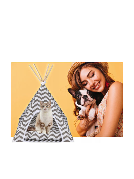 Indoor Tent Dogs Cats Rabbits Gray White 50x40x60cm