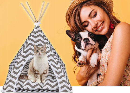 Indoor Tent Dogs Cats Rabbits Gray White 50x40x60cm