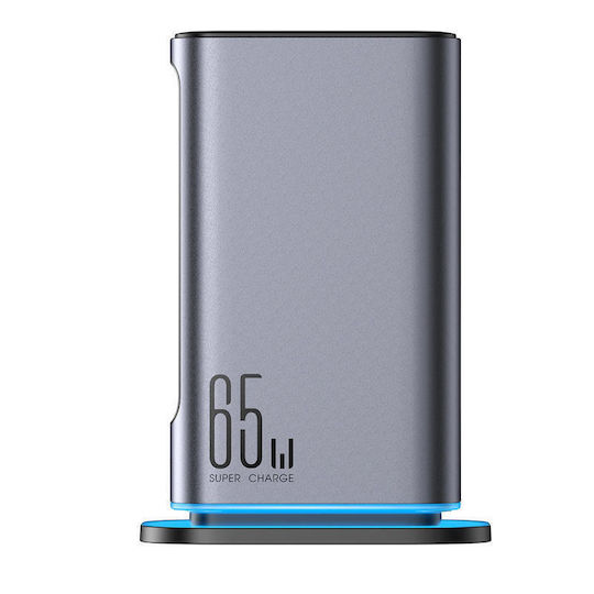 Joyroom Βάση Φόρτισης GaN με 2 Θύρες USB-A και 4 Θύρες USB-C 65W Power Delivery / Quick Charge 3.0 / Quick Charge 4.0 σε Γκρι χρώμα (JR-TCM02)