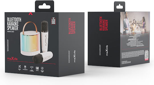 Maxlife Boxă Karaoke cu Microfoane Fără Fir și Efecte de Iluminare MXKS-200 Alb