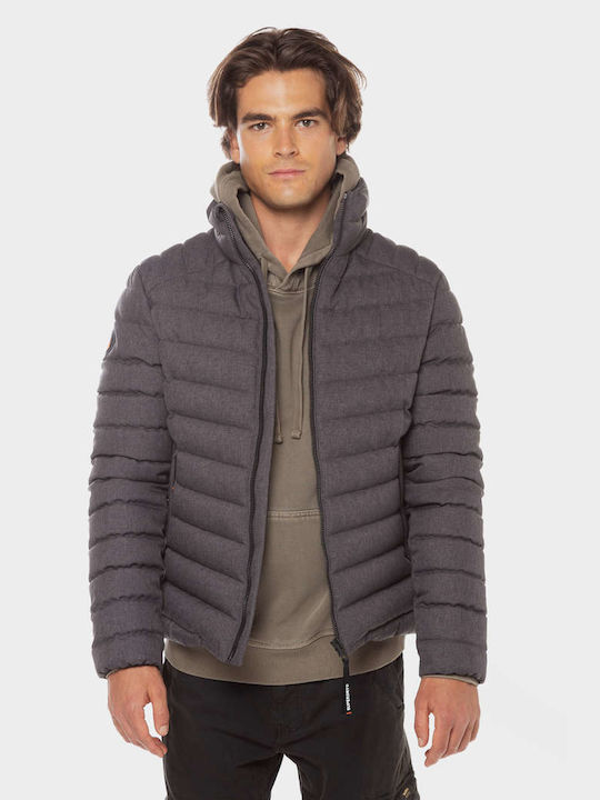 Superdry 'tweed Fuji Jacket Puffer Gray