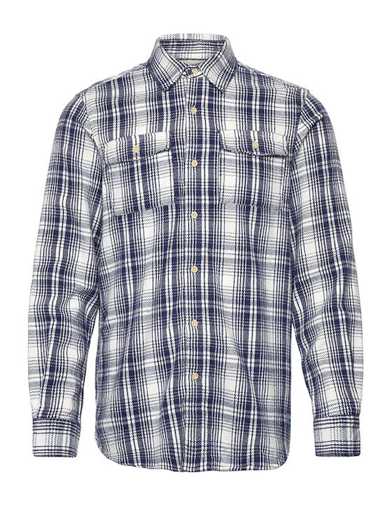 Scotch & Soda Flanell Hemd White-Blue