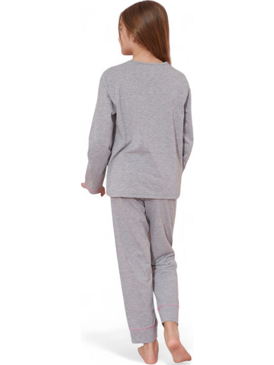 Sexen Kinder Schlafanzug Winterlich Baumwoll Gray