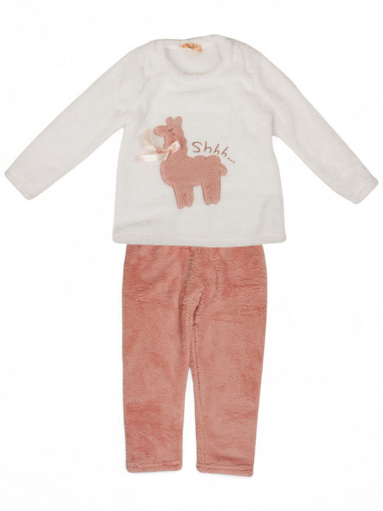 Sexen Kids' Pajamas Winter Fleece Ecru