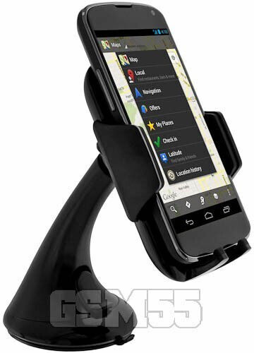 Black Rotary Car Holder Smartphone Suction Cup Mount