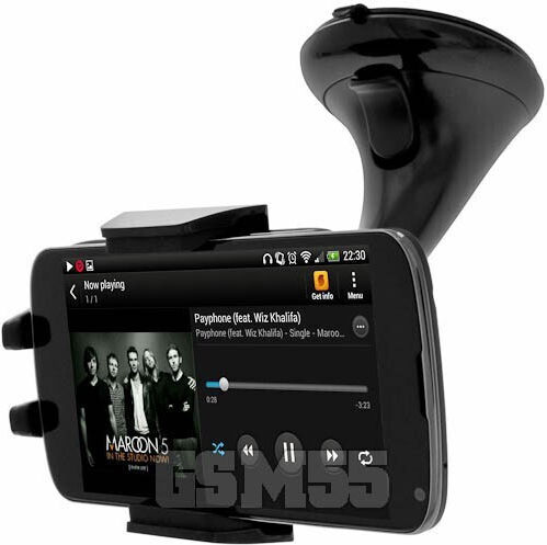 Black Rotary Car Holder Smartphone Suction Cup Mount