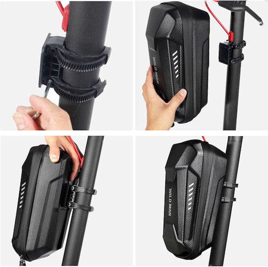 Geantă impermeabilă pentru trotinetă Wildman, capacitate 2L, montare pe ghidon, Es8x, negru