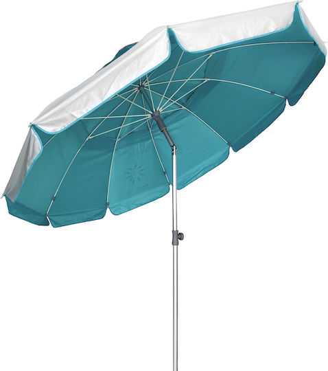 Escape Folding Beach Umbrella Aluminum Diameter 2.2m with Air Vent Turquoise