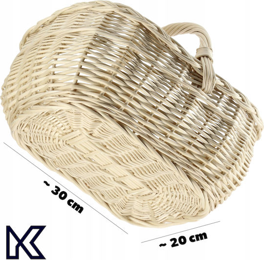 Кошница от ракита Kadax за гъби, пазаруване, пикник, плодове, бяла, голяма