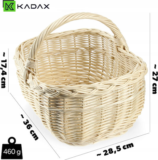 Kadax Wicker Basket Mushrooms Shopping Picnic Fruits White Large