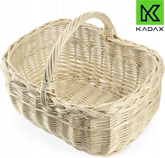 Kadax Wicker Basket Mushrooms Shopping Picnic Fruits White Large