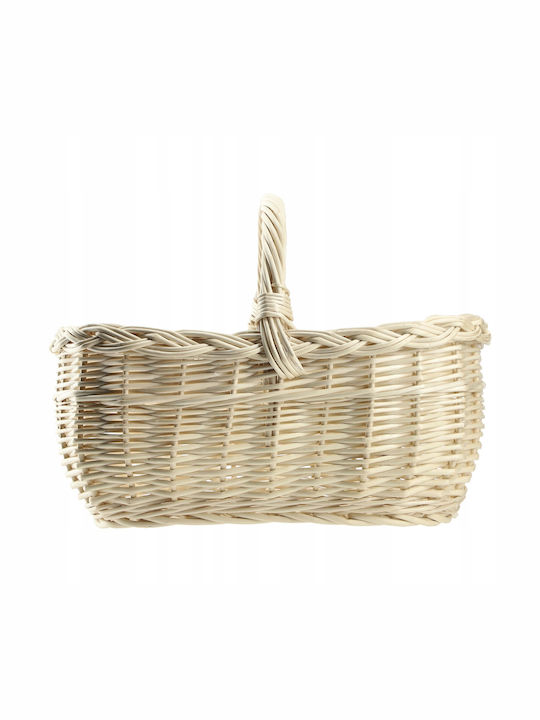 Kadax Wicker Basket Mushrooms Shopping Picnic Fruits White Large
