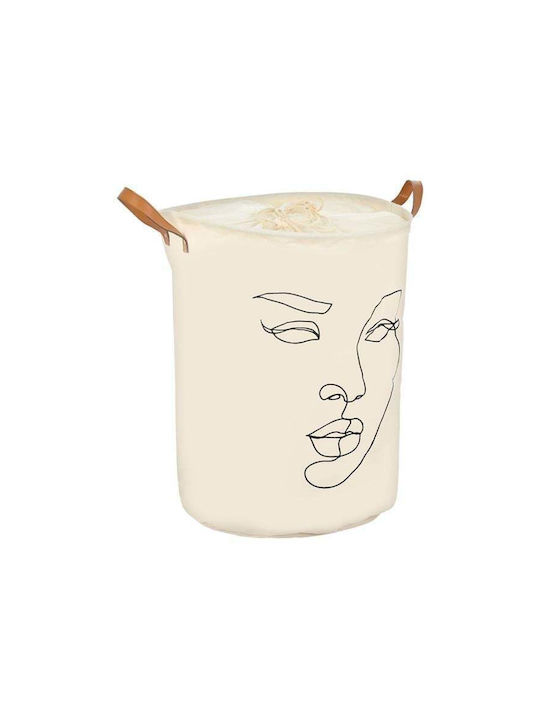 ESTIA Laundry Basket Line Art 60lt Collapsible with Handles 40x40x50cm