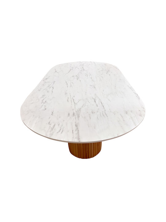 Borno Masă Sala de mese cu Suprafață de Marmură Natural - White Marble Effect 180x89x75buc