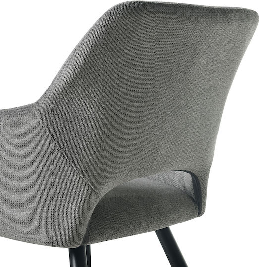 Tiyana Dining Room Fabric Armchair Grey 60.5x55x83cm