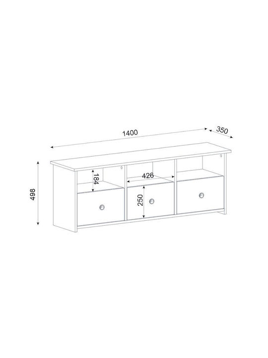 TV-Ständer Mahen Sapphire Eiche M140xT35xH49.8cm