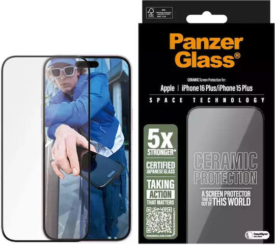 Panzerglass Ceramic Screen Protector Iphone 16 Plus 15 Plus 6.7" Ultra-wide Fit 2855