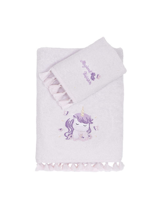 Nima Σετ Βρεφικές Πετσέτες 2τμχ Magical Unicorn Λιλά