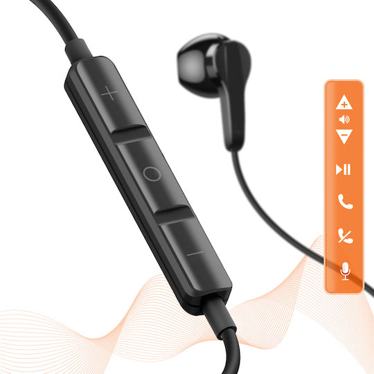 Linq Écouteurs Usb C Magnétiques Avec Microphone Et Boutons Contrôles Black
