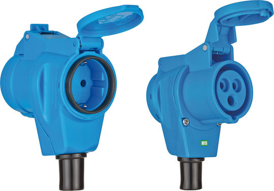 Cuplaj dublu Brennenstuhl Cp 230v + Industrial 2p+e Brennenstuhl 16a Albastru pentru exterior Ip44