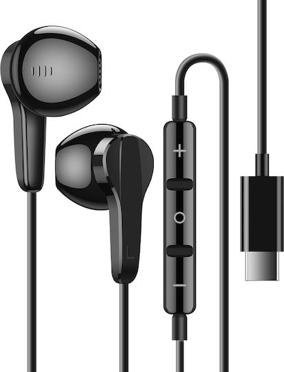 Linq Écouteurs Usb C Magnétiques Avec Microphone Et Boutons Contrôles Black