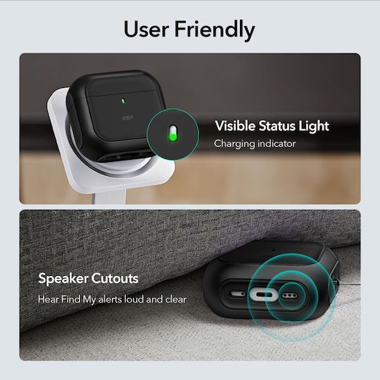 ESR Orbit Halolock Magsafe Hülle Silikon in Schwarz Farbe für Apple AirPods 4
