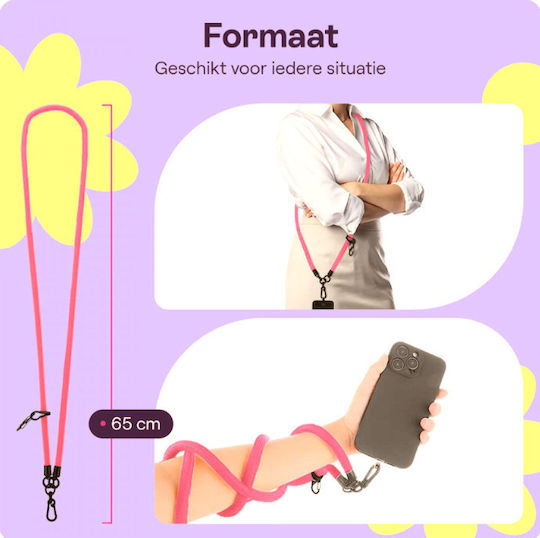 Happycase Universal Αποσπώμενο Λουράκι Λαιμού Θήκες Κινητών Smartphones Πάχος 10mm Pink 8719246455322 123697
