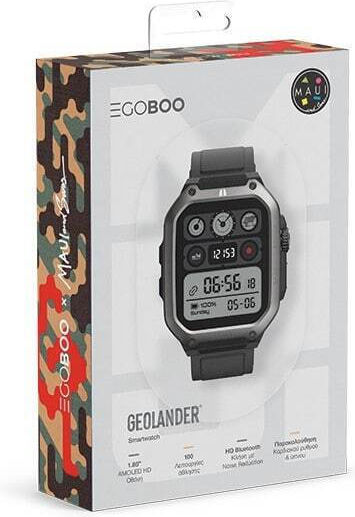 Egoboo GeoLander Smartwatch με Παλμογράφο (Μαύρο)