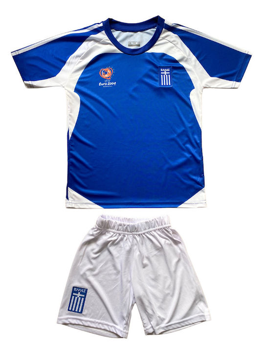 Kinder-Fußballset Griechenland Nationalmannschaft Jubiläum Euro 2004 Heimtrikot Weiß Blau Balón De Oro Unisex Fj313