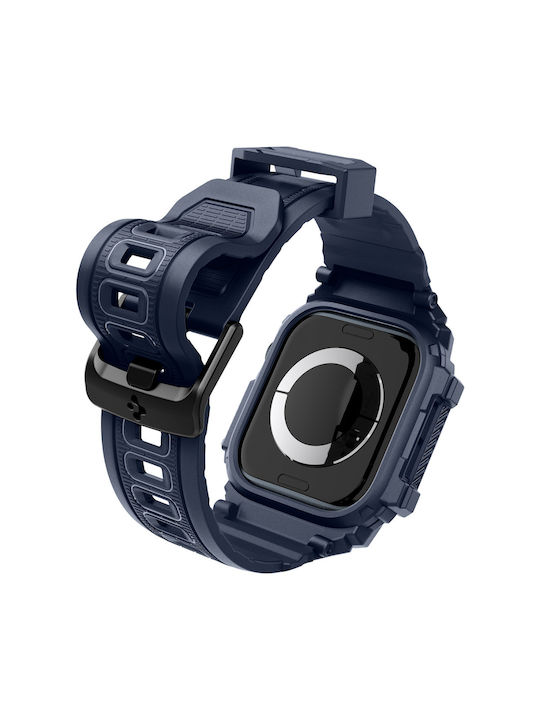 Spigen Rugged Armor Pro Silicone Case in Blue color for Apple Watch Series 10 - 46mm