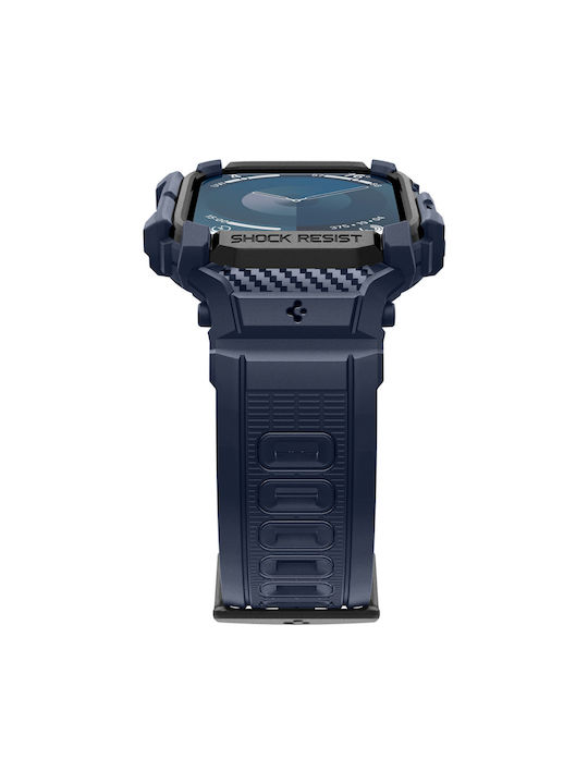 Spigen Rugged Armor Pro Silicone Case in Blue color for Apple Watch Series 10 - 46mm