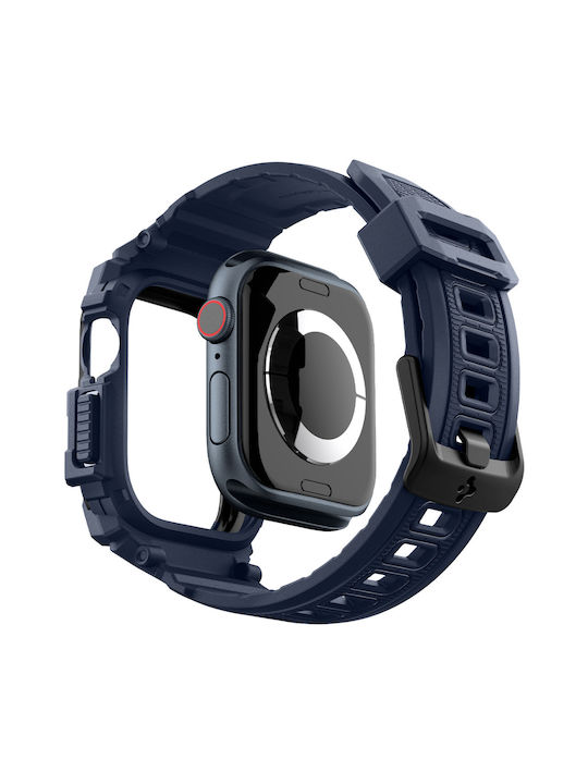 Spigen Rugged Armor Pro Silicone Case in Blue color for Apple Watch Series 10 - 46mm