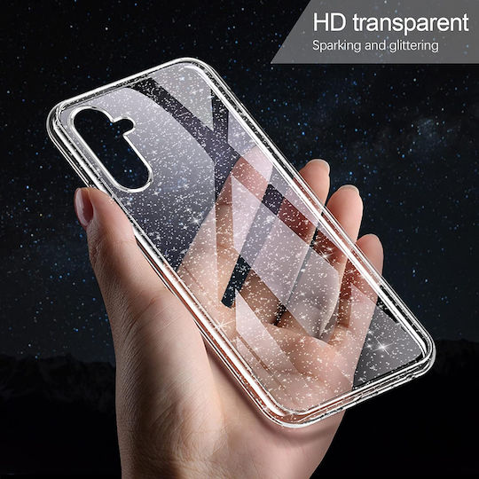 Techsuit Sparkleskin Umschlag Rückseite Silikon Transparent (Galaxy A54)