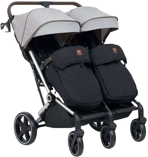 Belletti Twinner Doppelter Kinderwagen Geeignet für Neugeborene Charcoal
