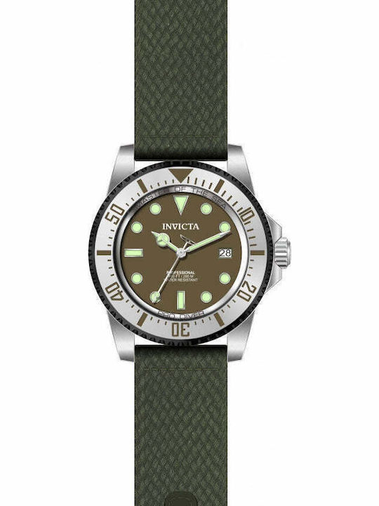 Invicta Pro Diver Men's Watch 44mm Automatic with Green Fabric Strap