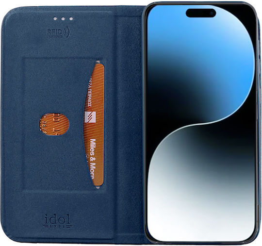 Idol 1991 Elite Anti-rfid Buchen Sie Synthetisches Leder / Silikon Blau (iPhone 16)