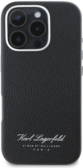 Karl Lagerfeld Back Cover Synthetic Leather Black (iPhone 16 Pro)