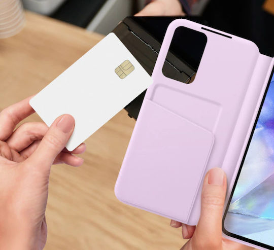 Samsung S View Wallet Cover Synthetic Leather / Plastic Lavender (Galaxy A55)