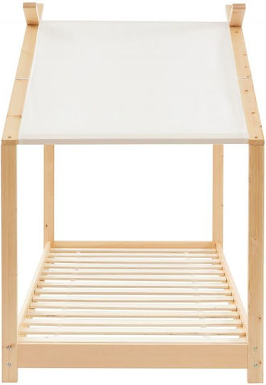 Kinderbett Montessori Einzeln Beige für Matratze 90x200cm