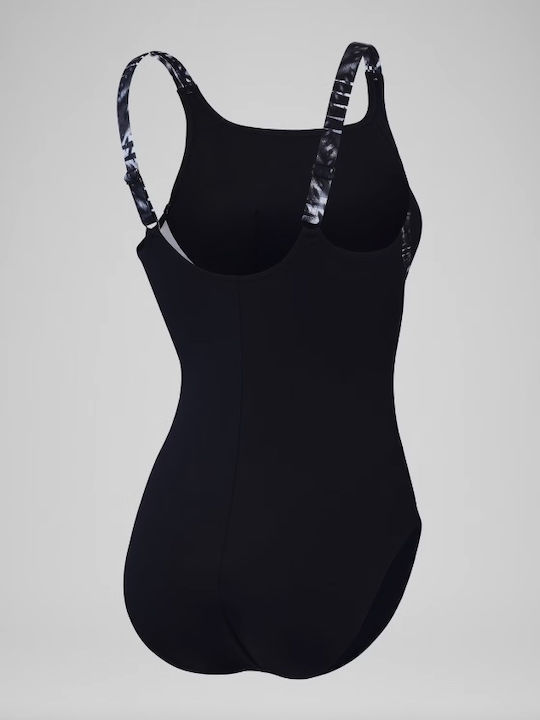 Speedo Splice Γυναικείο Αγωνιστικό Ολόσωμο Μαγιό Κολύμβησης Μαύρο