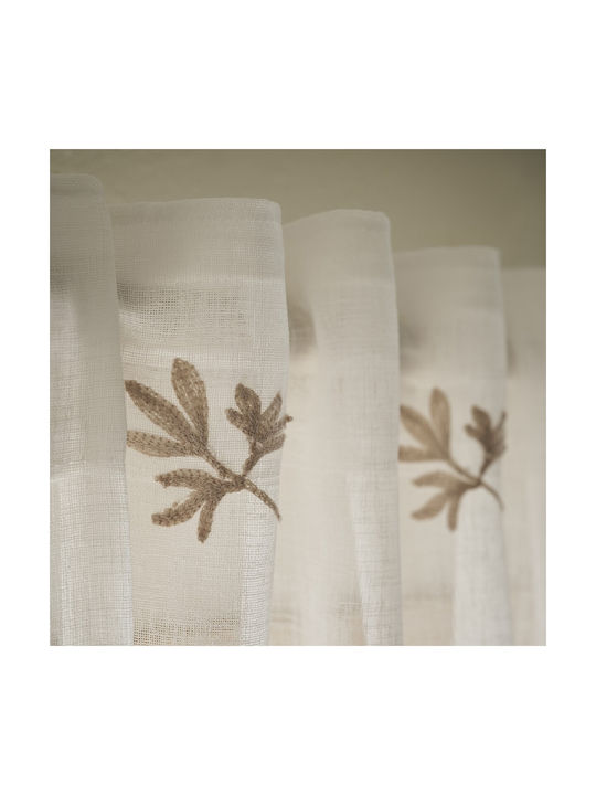 Gofis Home Κουρτίνα με Τρέσα Nairna 534 Λευκή 140x295εκ.