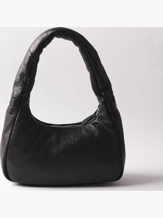 Vollmond Leder Damen Handtasche Schulter / Handtasche Schwarz 24.E.002-26