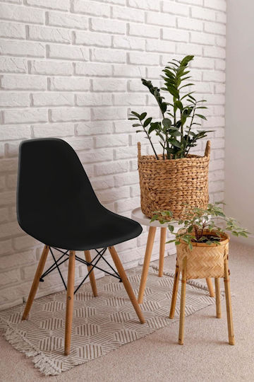 Fiore Kd Dining Room Polypropylene Chair Black 46x53.5x81.5cm